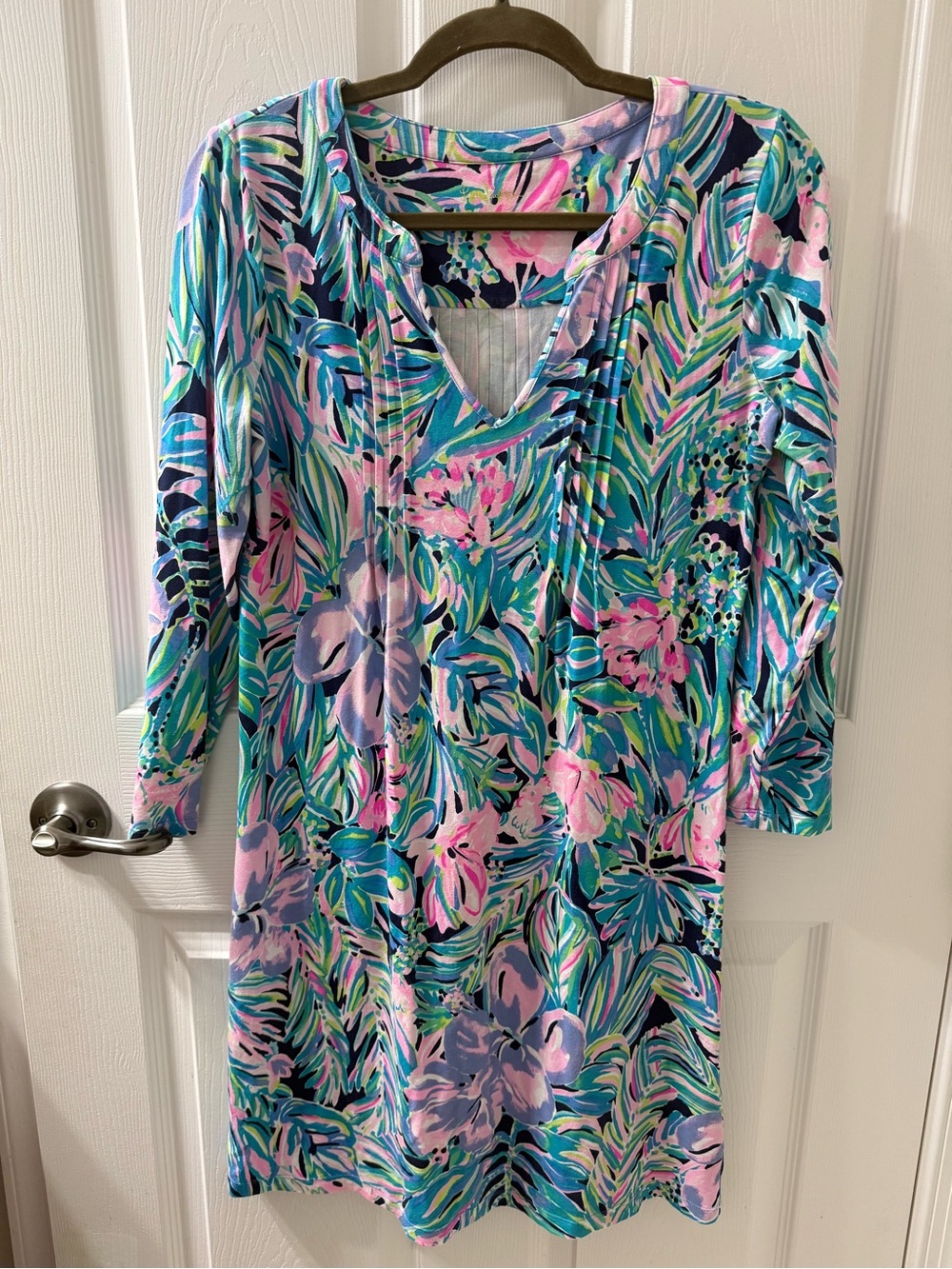 Lilly Pulitzer Floral V-Neck Tunic Dress